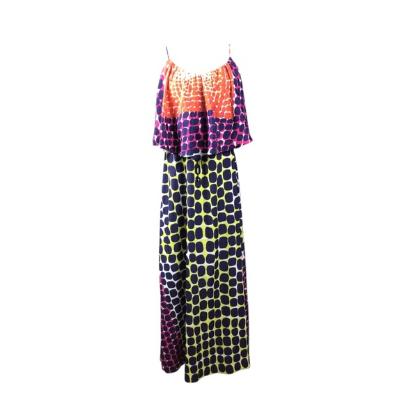 Tiff byTt Dresses & Skirts - Tiff by Tt Vibrant Dot-Print Spaghetti Strap Maxi Dress Sz Small